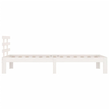 Bed Frame without Mattress White Solid Wood 100x200 cm