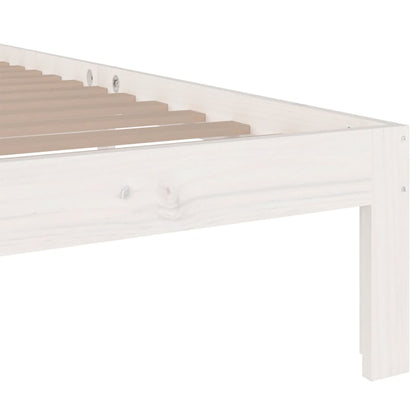 Bed Frame without Mattress White Solid Wood 100x200 cm