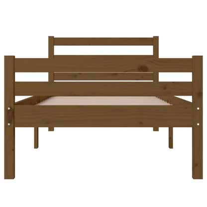 Bed Frame without Mattress Honey Brown Solid Wood 100x200 cm