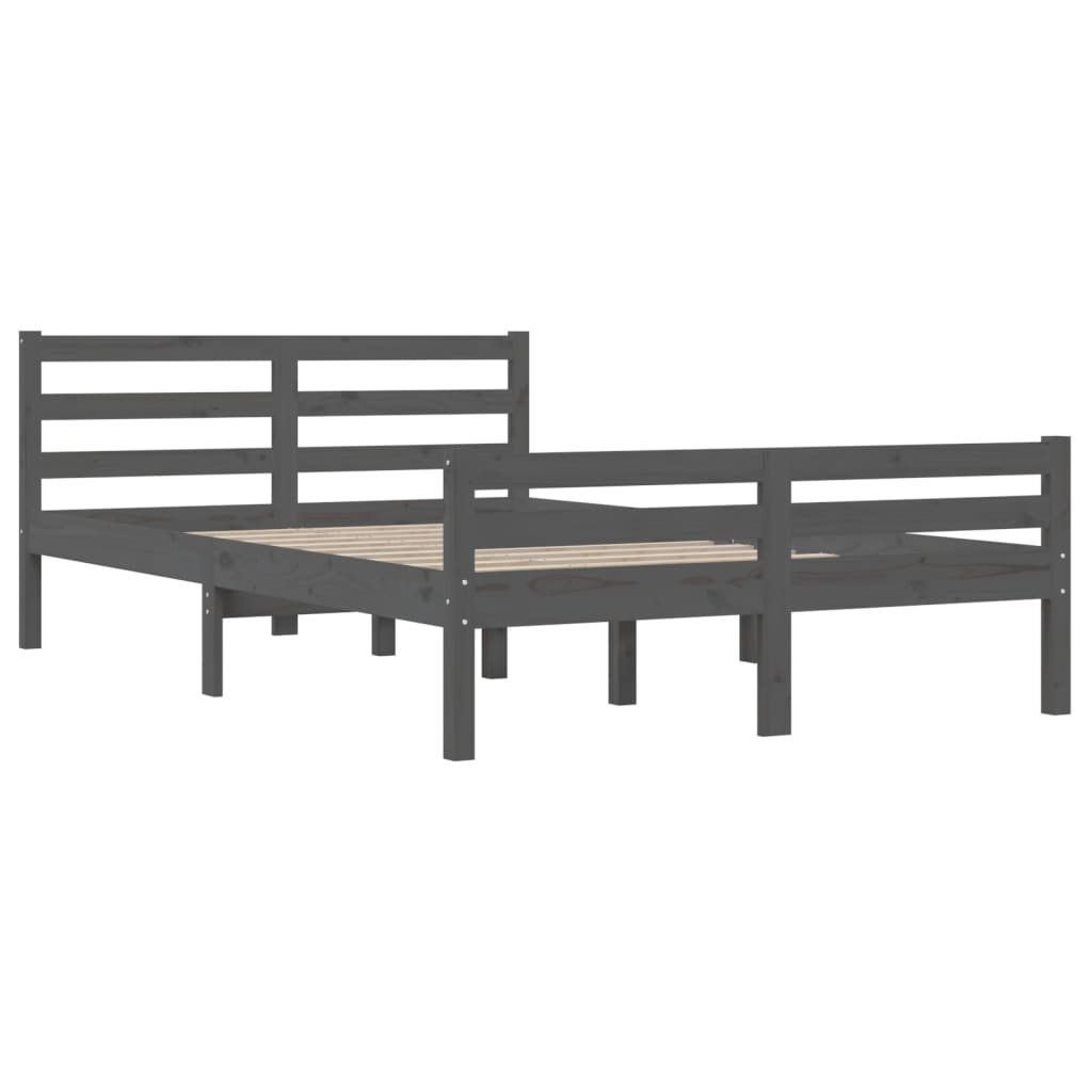 Bed Frame without Mattress Grey Solid Wood 160x200 cm
