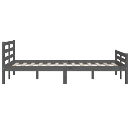 Bed Frame without Mattress Grey Solid Wood 160x200 cm