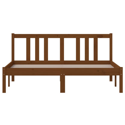 Bed Frame without Mattress Honey Brown Solid Wood 140x190 cm