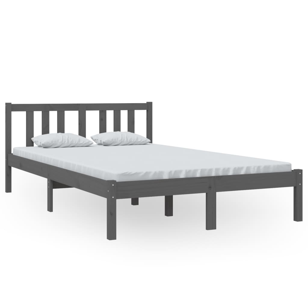 Bed Frame without Mattress Grey Solid Wood 120x200 cm