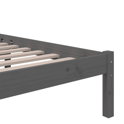 Bed Frame without Mattress Grey Solid Wood 120x200 cm