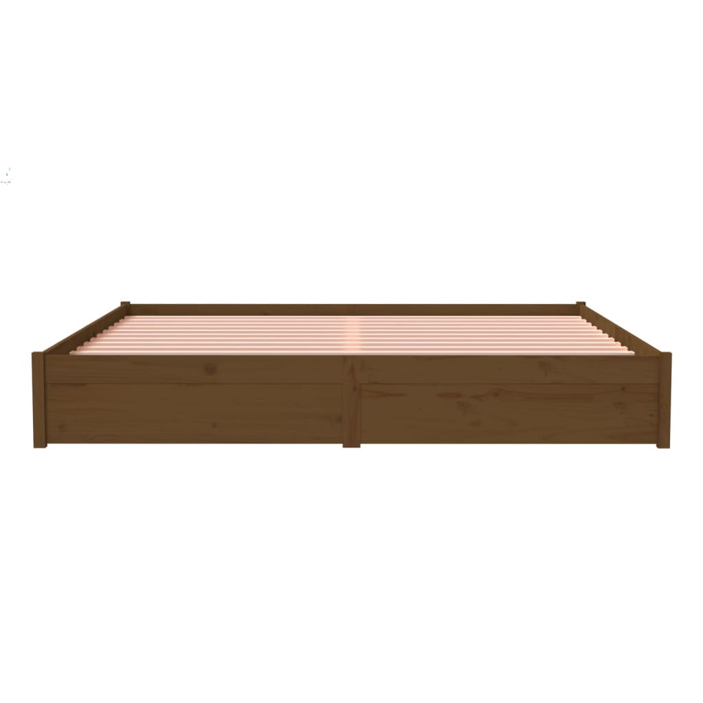 Bed Frame without Mattress Honey Brown Solid Wood 200x200 cm