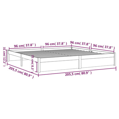 Bed Frame without Mattress Honey Brown Solid Wood 200x200 cm