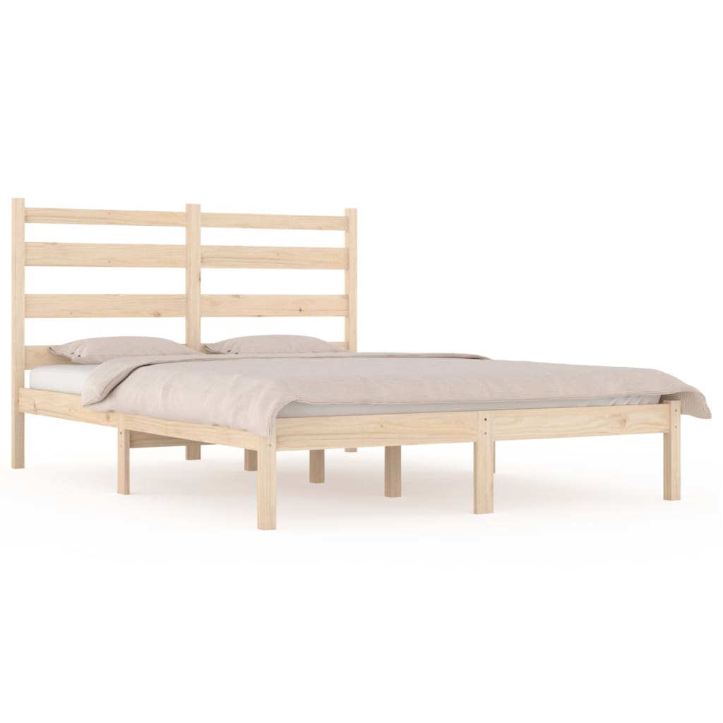 3103668 vidaXL Bed Frame without Mattress Solid Wood 200x200 cm (810037+818440)