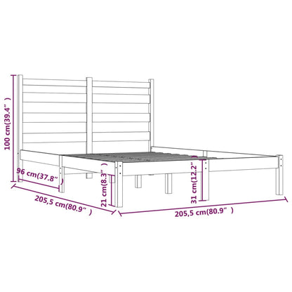 3103668 vidaXL Bed Frame without Mattress Solid Wood 200x200 cm (810037+818440)
