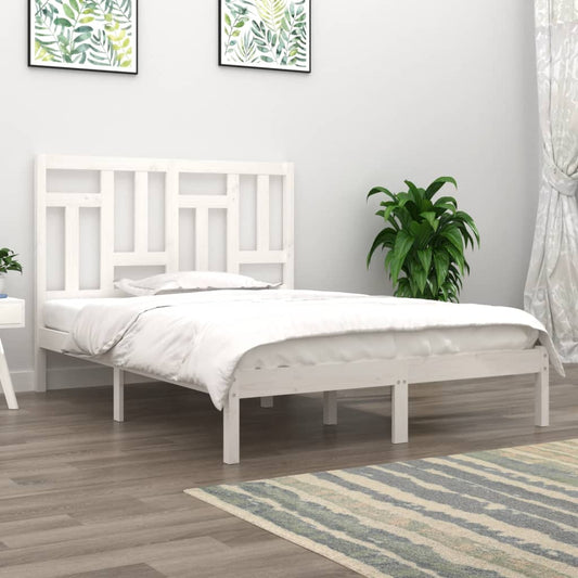 Bed Frame without Mattress White 200x200 cm Solid Wood Pine