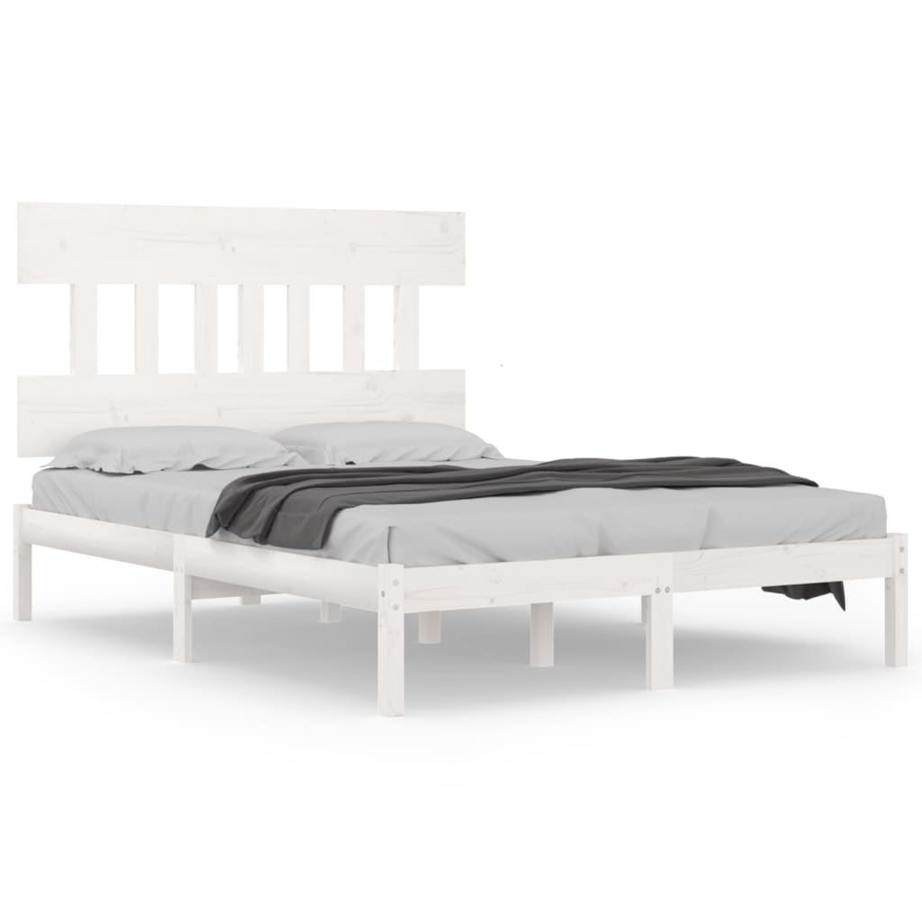 Bed Frame without Mattress White 160x200 cm Solid Wood