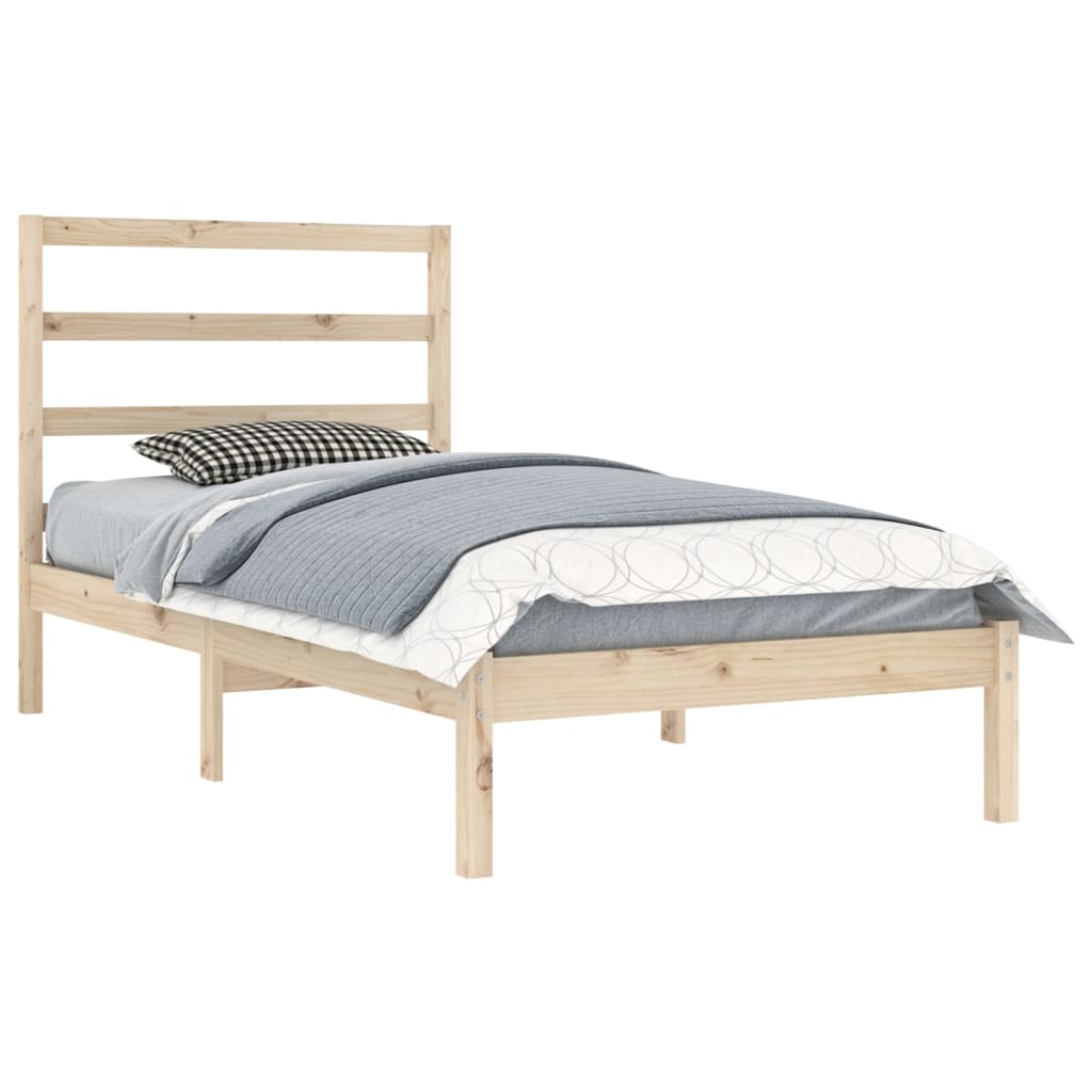 Bed Frame Solid Wood Pine 90x200 cm Single
