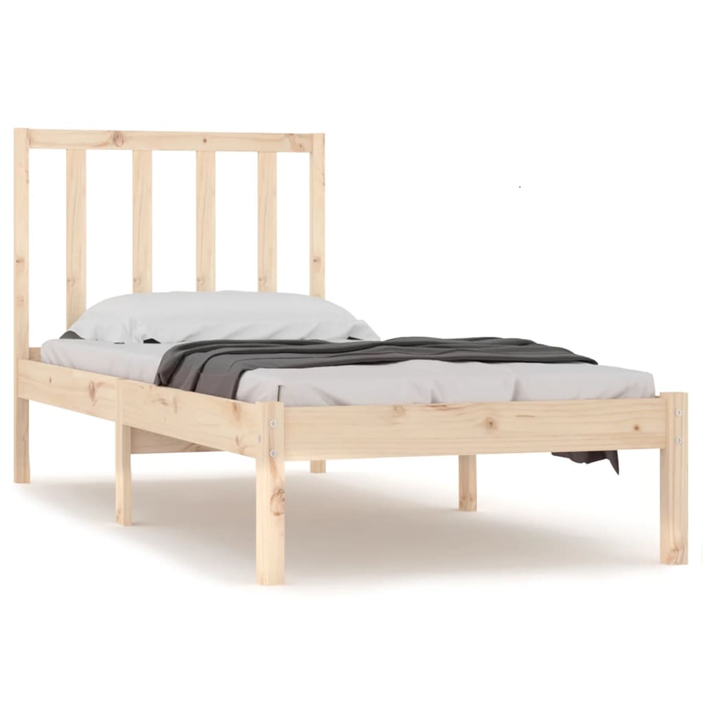 Bed Frame without Mattress Solid Wood Pine 100x200 cm
