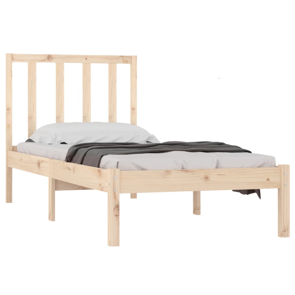 Bed Frame without Mattress Solid Wood Pine 100x200 cm