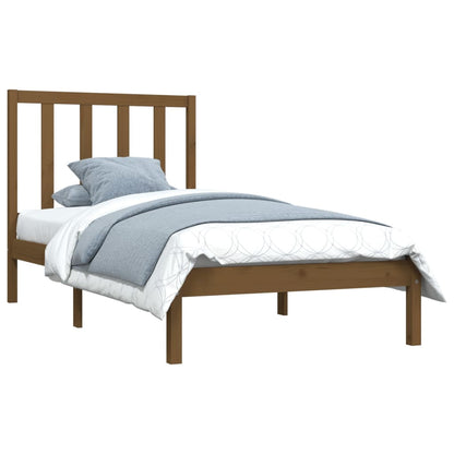 Bed Frame without Mattress Honey Brown Solid Wood Pine 100x200 cm
