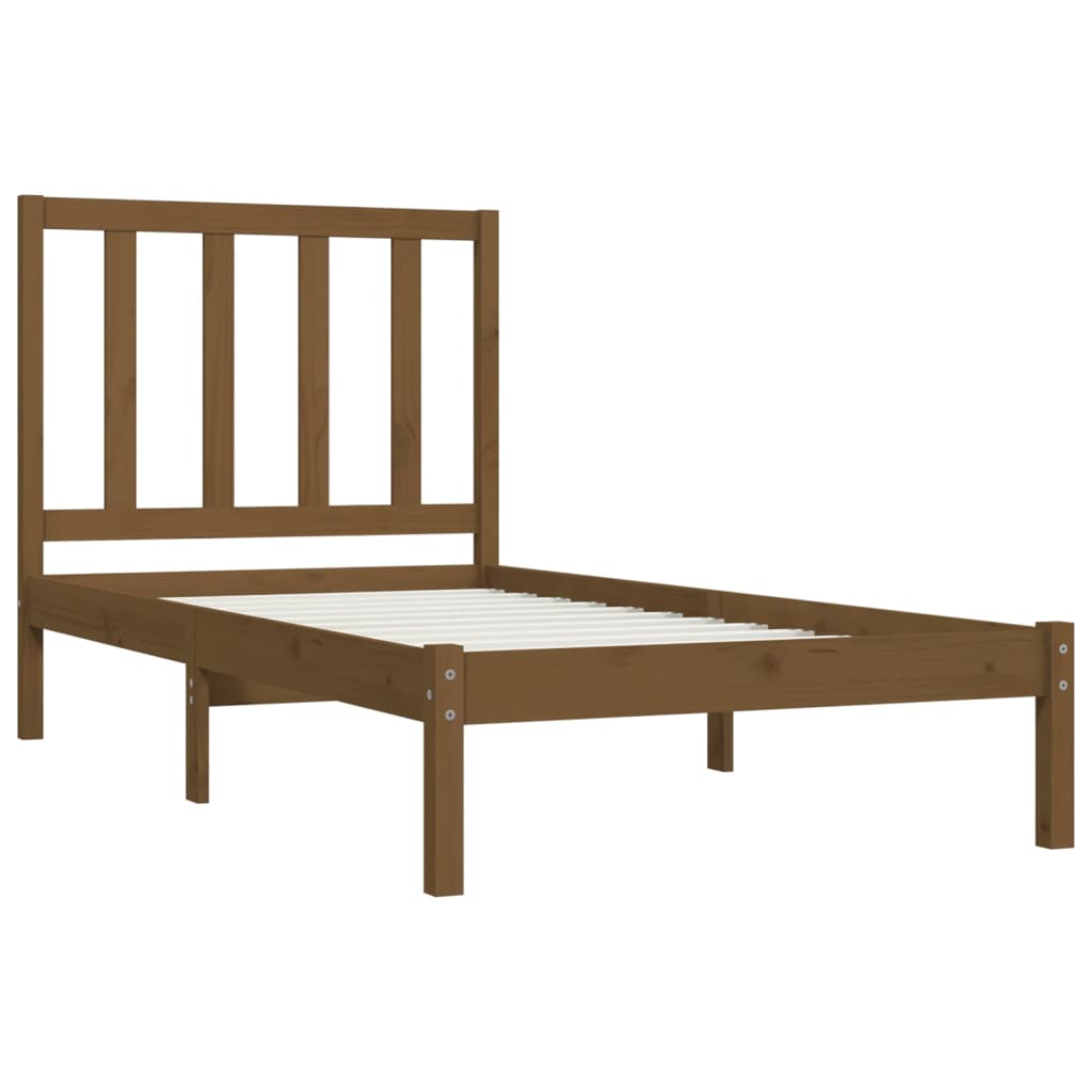 Bed Frame without Mattress Honey Brown Solid Wood Pine 100x200 cm