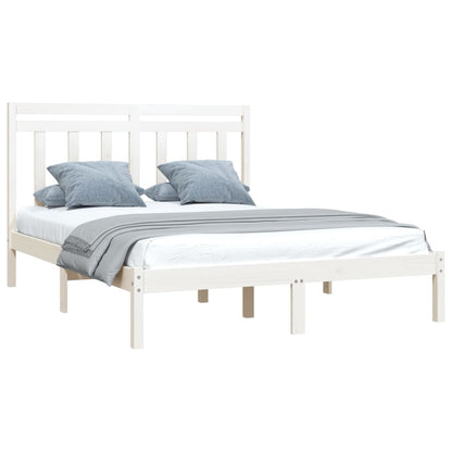 Bed Frame without Mattress White 160x200 cm Solid Wood