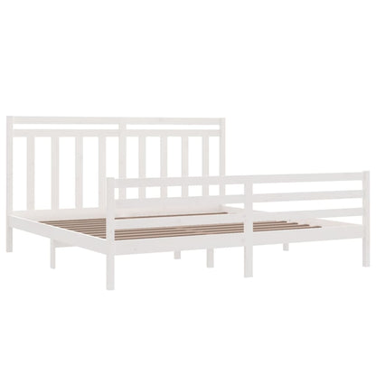 Bed Frame without Mattress White 200x200 cm Solid Wood