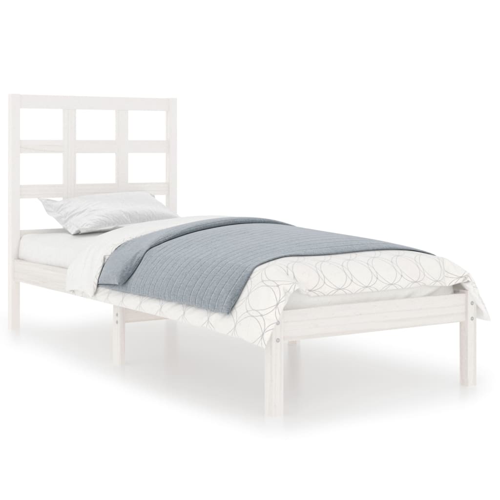 Bed Frame without Mattress White 90x200 cm Solid Wood