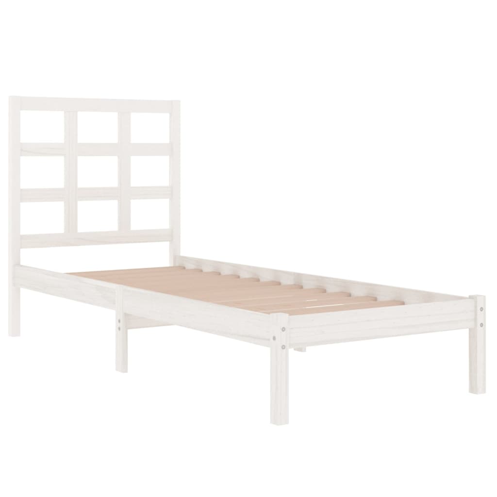 Bed Frame without Mattress White 90x200 cm Solid Wood