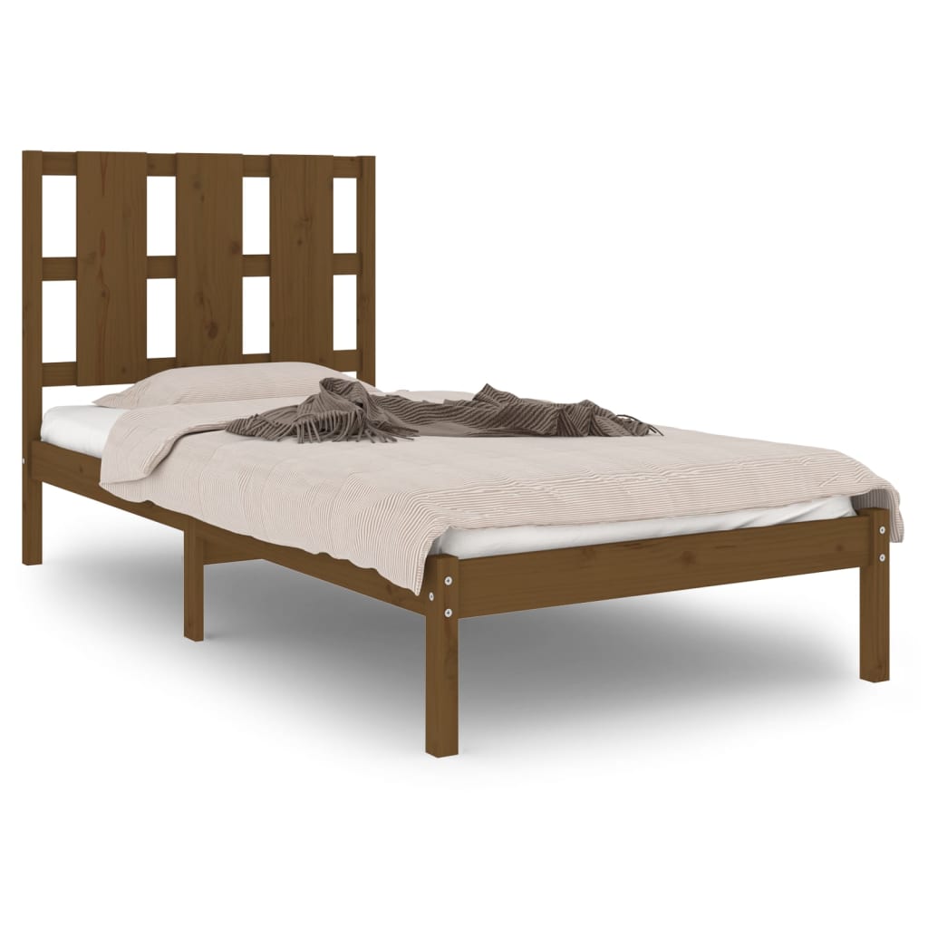 Bed Frame without Mattress Honey Brown 100x200 cm  Solid Wood Pine
