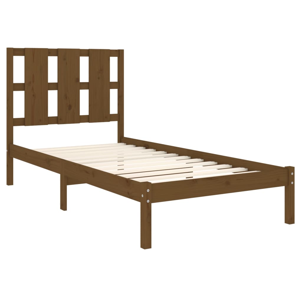 Bed Frame without Mattress Honey Brown 100x200 cm  Solid Wood Pine