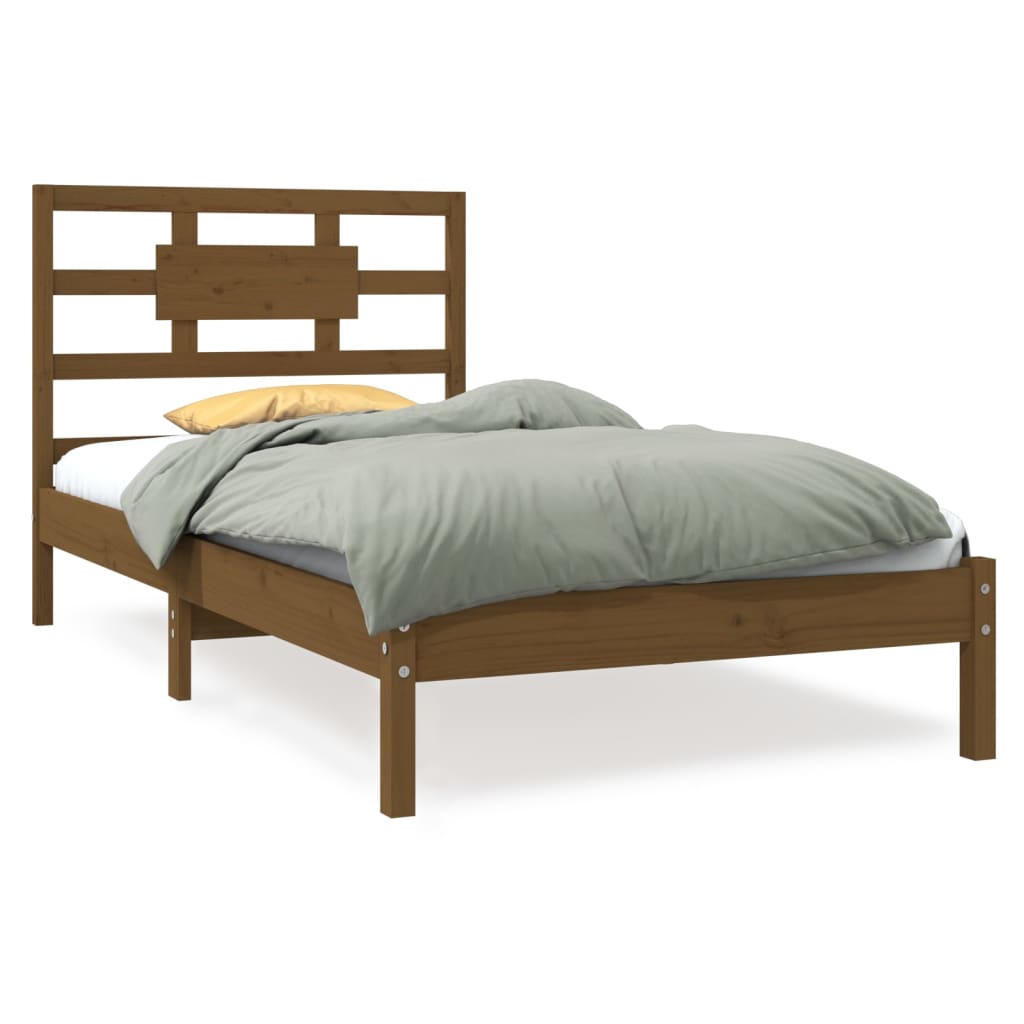 Bed Frame without Mattress Honey Brown 100x200 cm Solid Wood