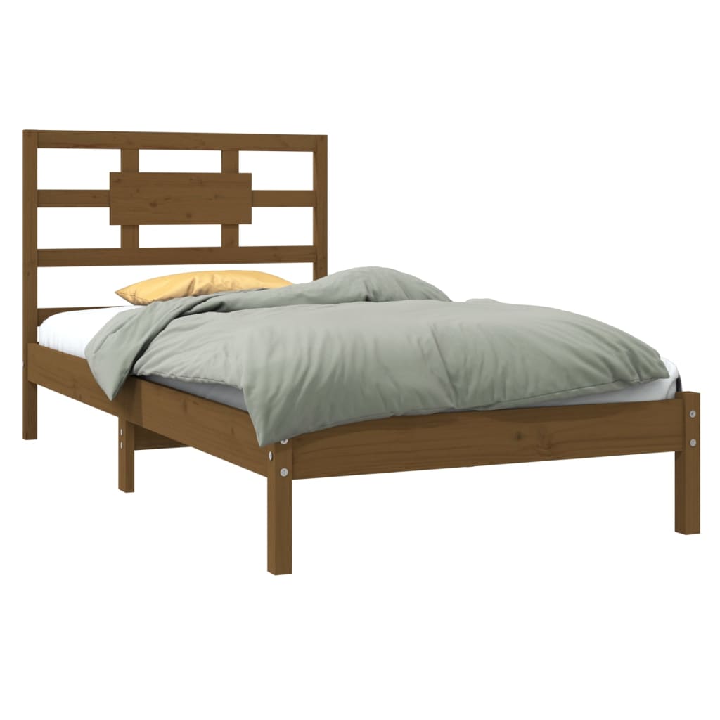 Bed Frame without Mattress Honey Brown 100x200 cm Solid Wood
