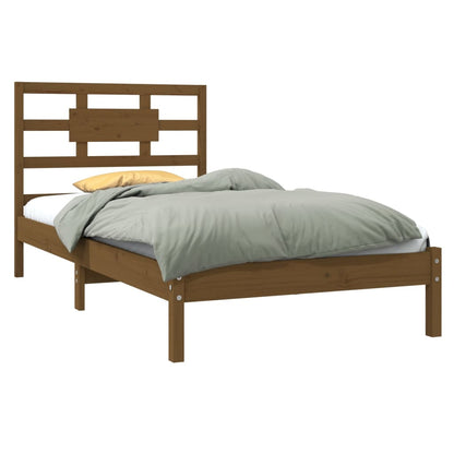 Bed Frame without Mattress Honey Brown 100x200 cm Solid Wood