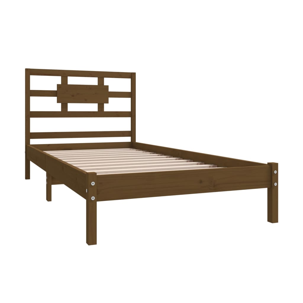 Bed Frame without Mattress Honey Brown 100x200 cm Solid Wood