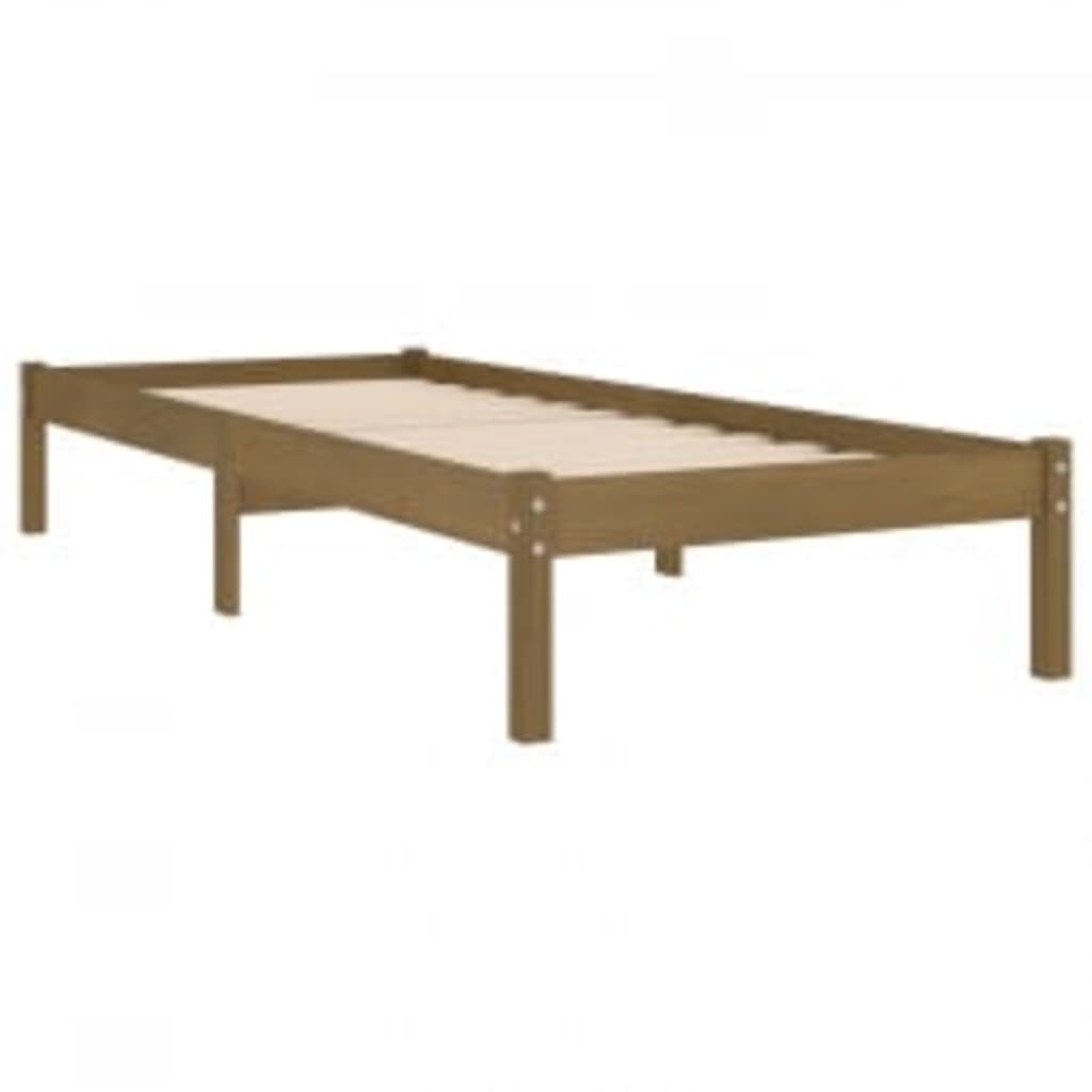 Bed Frame without Mattress Honey Brown 100x200 cm Solid Wood