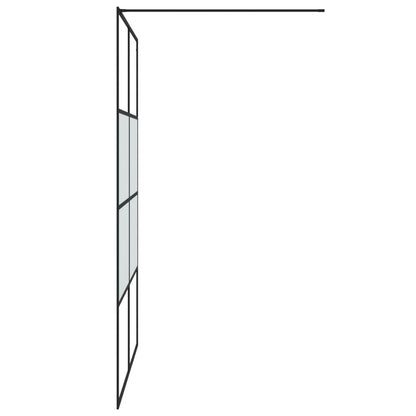 Walk-in Shower Wall Black 140x195 cm Half Frosted ESG Glass