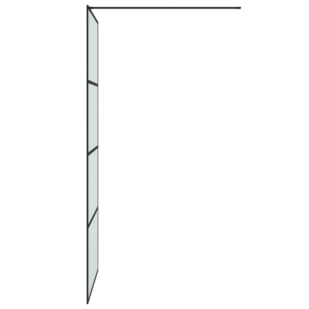Walk-in Shower Wall Black 90x195 cm Frosted ESG Glass