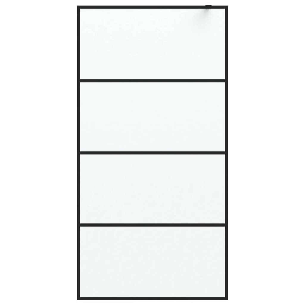 Walk-in Shower Wall Black 100x195 cm Frosted ESG Glass