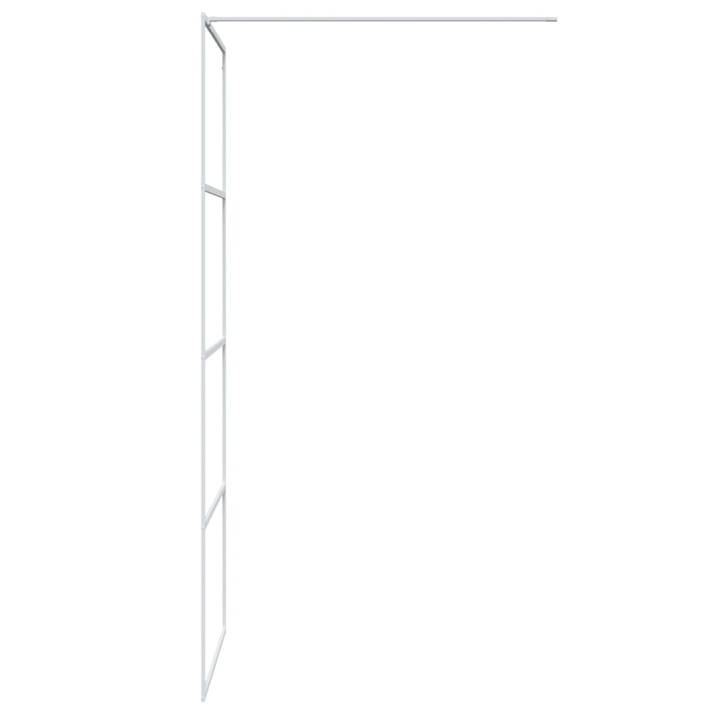 Walk-in Shower Wall White 80x195 cm Clear ESG Glass