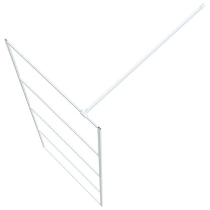 Walk-in Shower Wall White 80x195 cm Clear ESG Glass