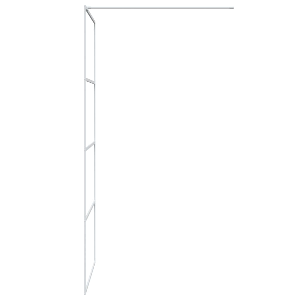 Walk-in Shower Wall White 90x195 cm Clear ESG Glass