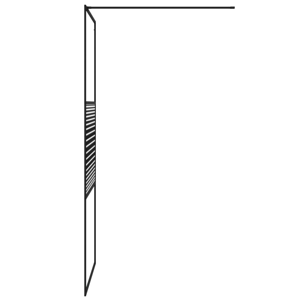 Walk-in Shower Wall Black 90x195 cm Clear ESG Glass