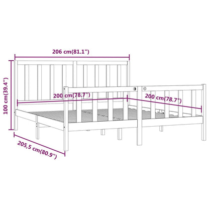 Bed Frame without Mattress 200x200 cm Solid Wood