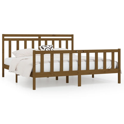 Bed Frame without Mattress Honey Brown Solid Wood Pine 200x200 cm