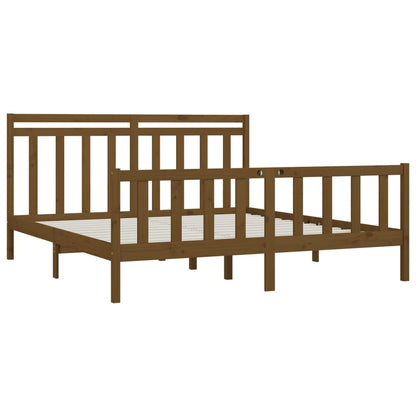 Bed Frame without Mattress Honey Brown Solid Wood Pine 200x200 cm
