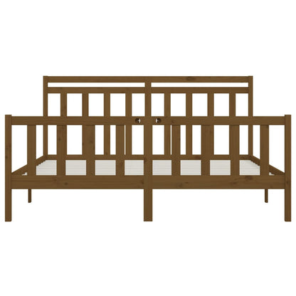 Bed Frame without Mattress Honey Brown Solid Wood Pine 200x200 cm
