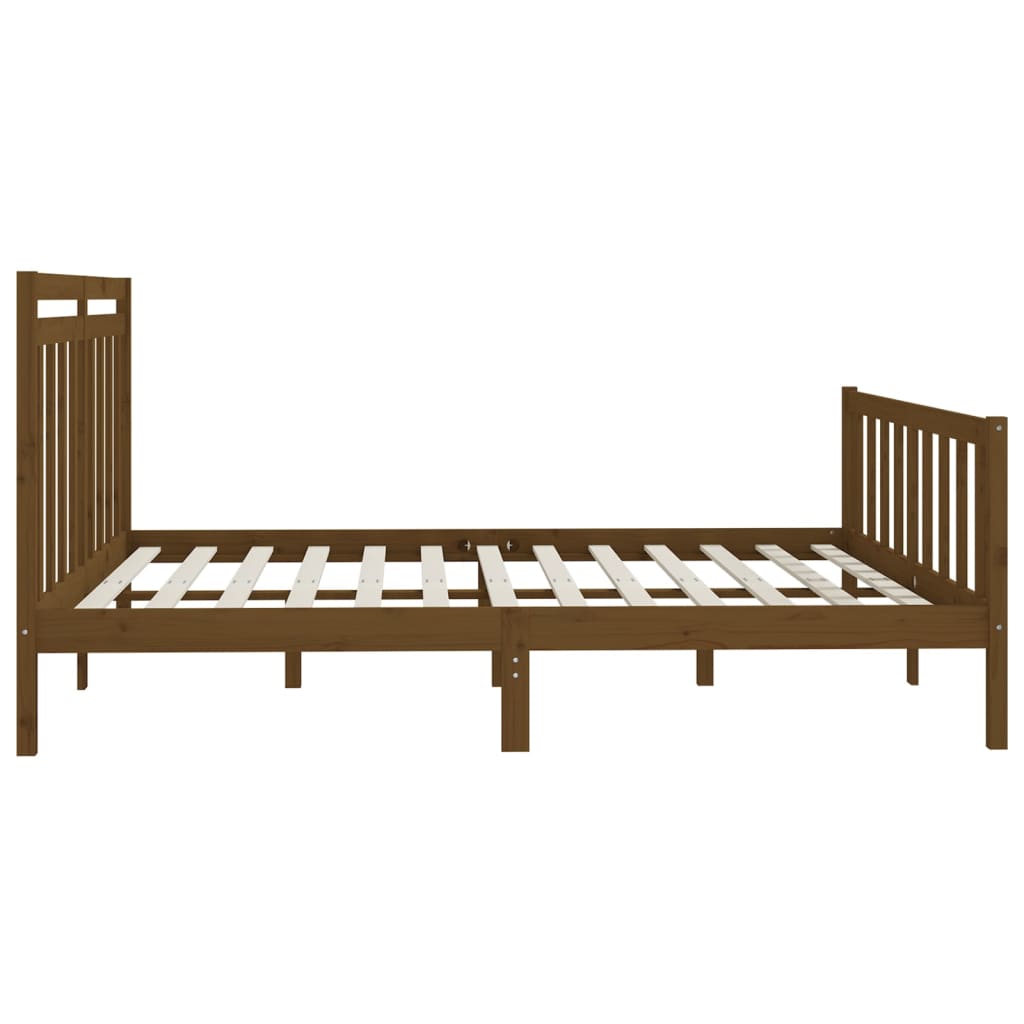 Bed Frame without Mattress Honey Brown Solid Wood Pine 200x200 cm