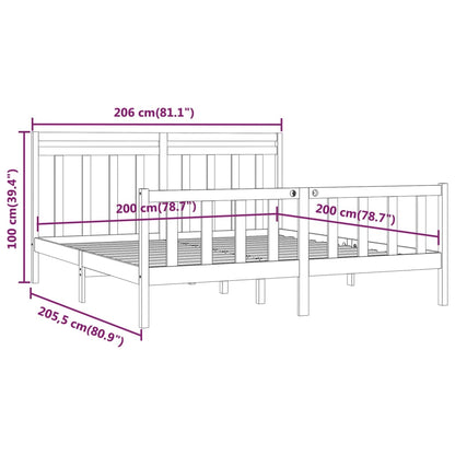 Bed Frame without Mattress Honey Brown Solid Wood Pine 200x200 cm