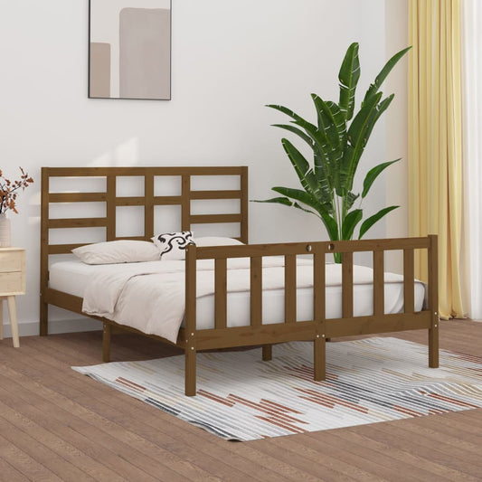Bed Frame Honey Brown Solid Wood 150x200 cm King Size