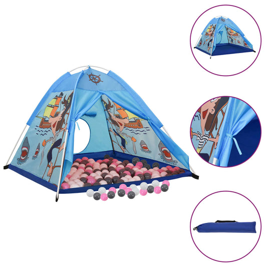 Children Play Tent with 250 Balls Blue 120x120x90 cm