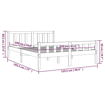 Bed Frame without Mattress Solid Wood Small Double