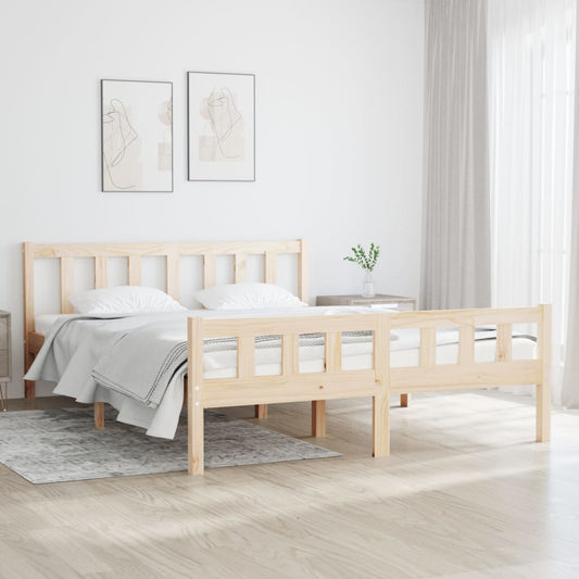 Bed Frame Solid Wood 120x190 cm Small Double