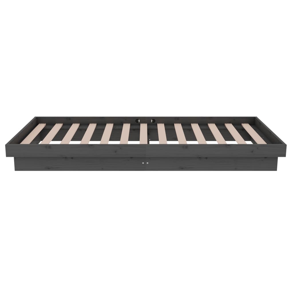 Bed Frame without Mattress Grey Solid Wood Small Single