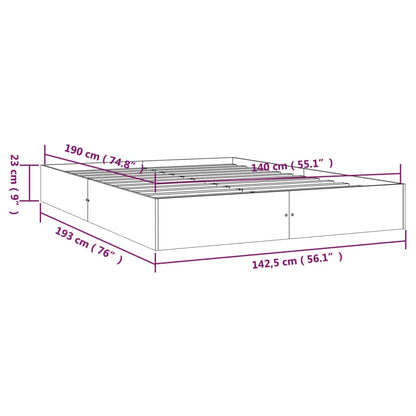 Bed Frame without Mattress Solid Wood 140x190 cm