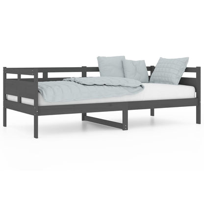 Day Bed without Mattress Grey Solid Wood Pine 90x200 cm